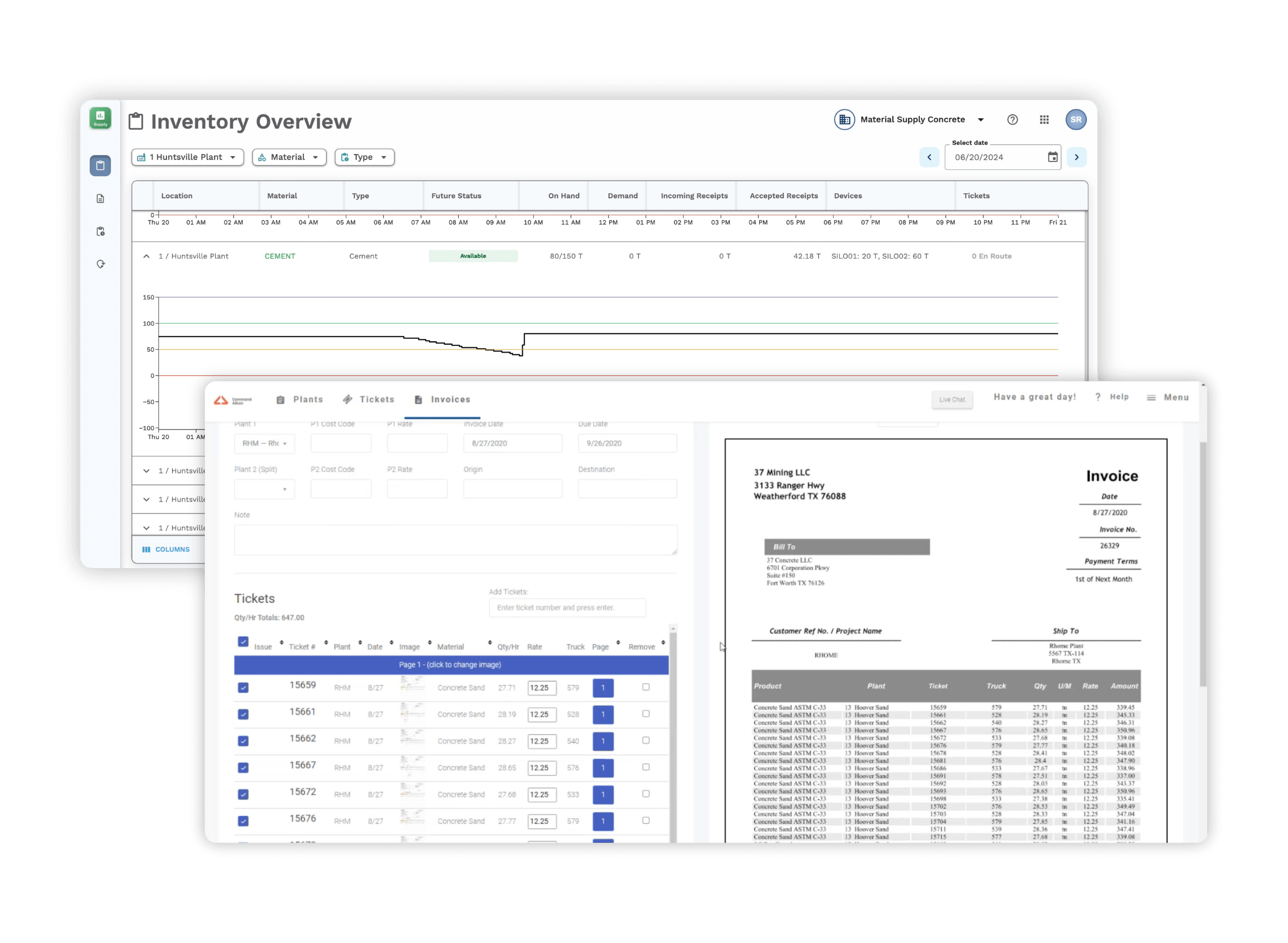 Material Supply +<br />
Ticket Accounting